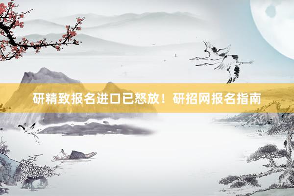 研精致报名进口已怒放！研招网报名指南