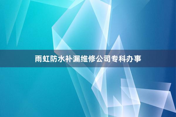 雨虹防水补漏维修公司专科办事
